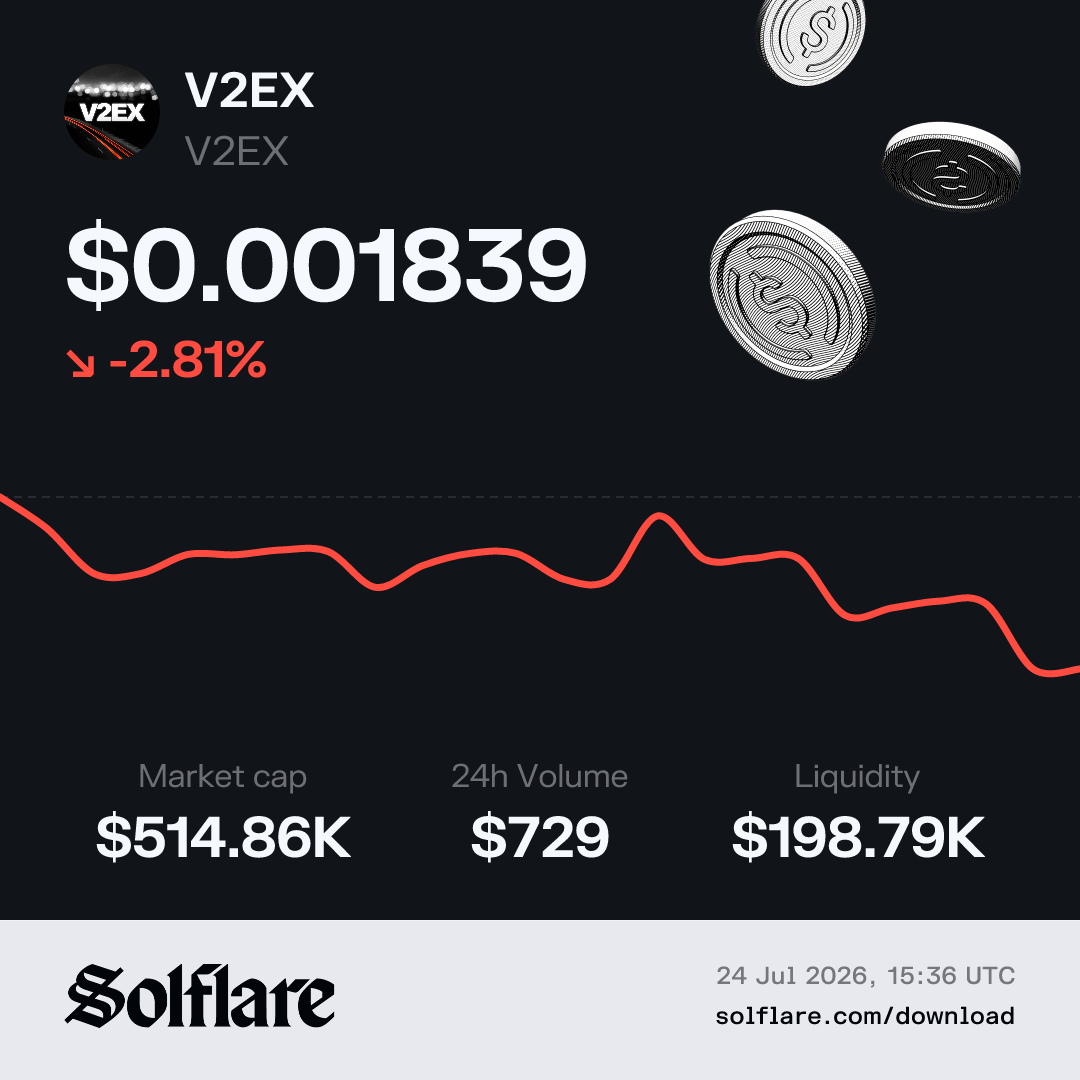 V2EX Price USD | Live V2EX Chart & Market Data | Solflare