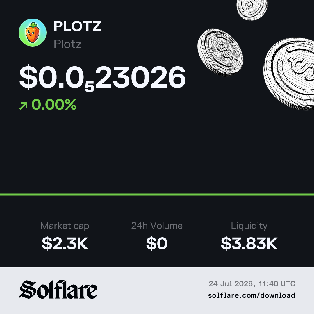 PLOTZ Price USD | Live Plotz Chart & Market Data | Solflare