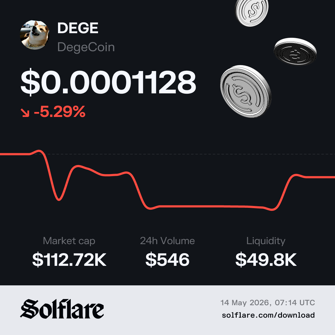 DegeCoin (DEGE) Live Price, Chart & Market Cap | Solflare