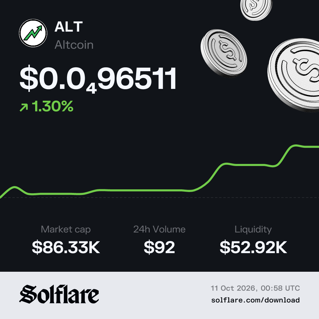 ALT Price USD | Live Altcoin Chart & Market Data | Solflare