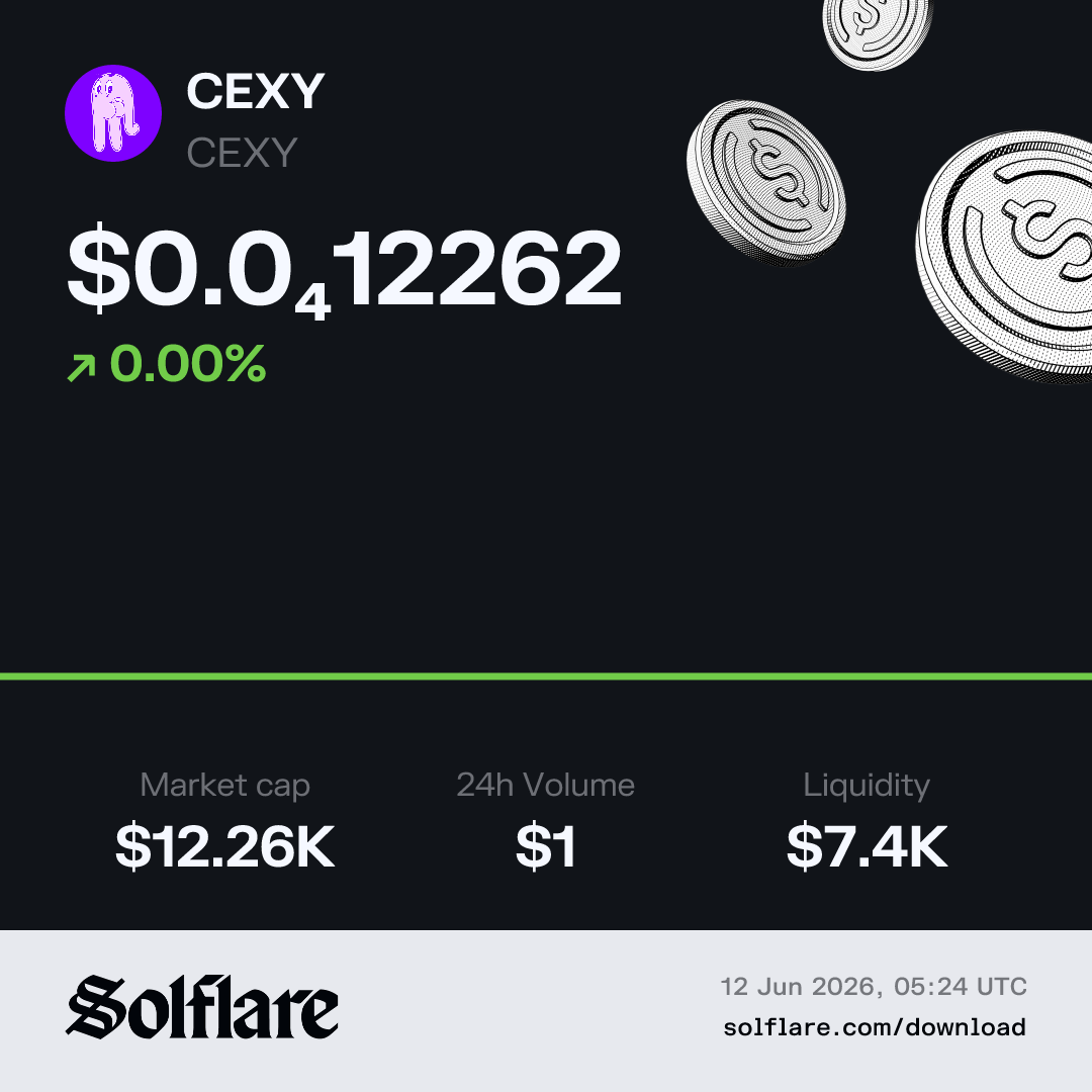 Cexy CEXY Price USD | Live CEXY Chart & Market Data | Solflare