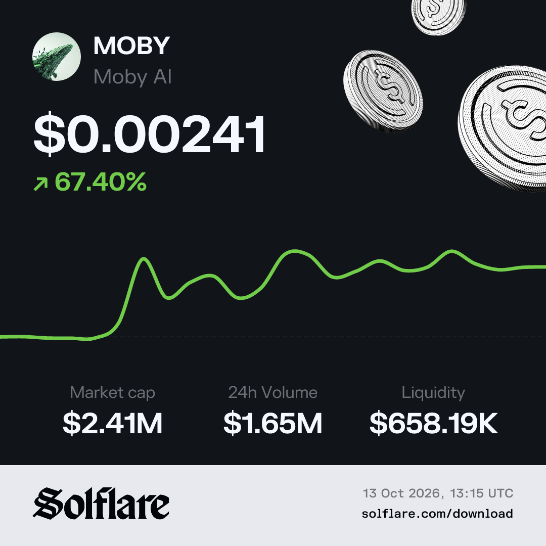 MOBY Price USD | Live Moby AI Chart & Market Data | Solflare