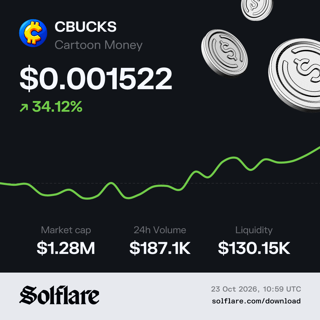 Cartoon Money Price Today | CBUCKS Live Chart, Market Cap & News | Solflare