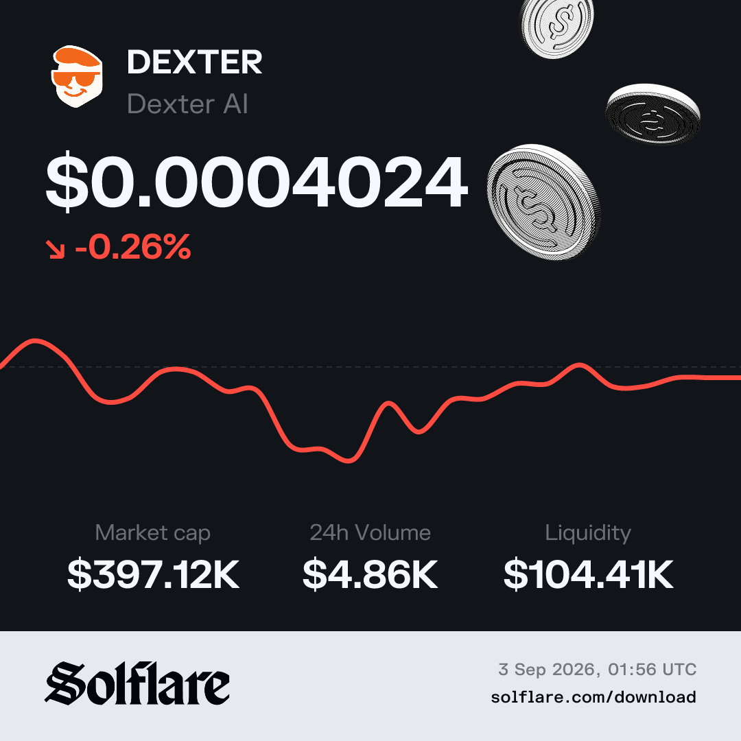 Dexter AI (DEXTER) Live Price, Chart & Market Cap | Solflare
