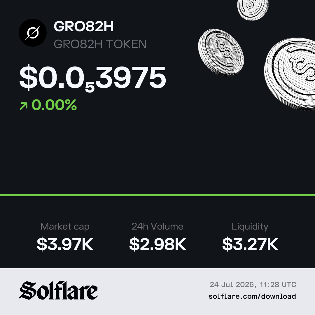 GRO82H TOKEN Price Today | GRO82H Live Chart, Market Cap & News | Solflare