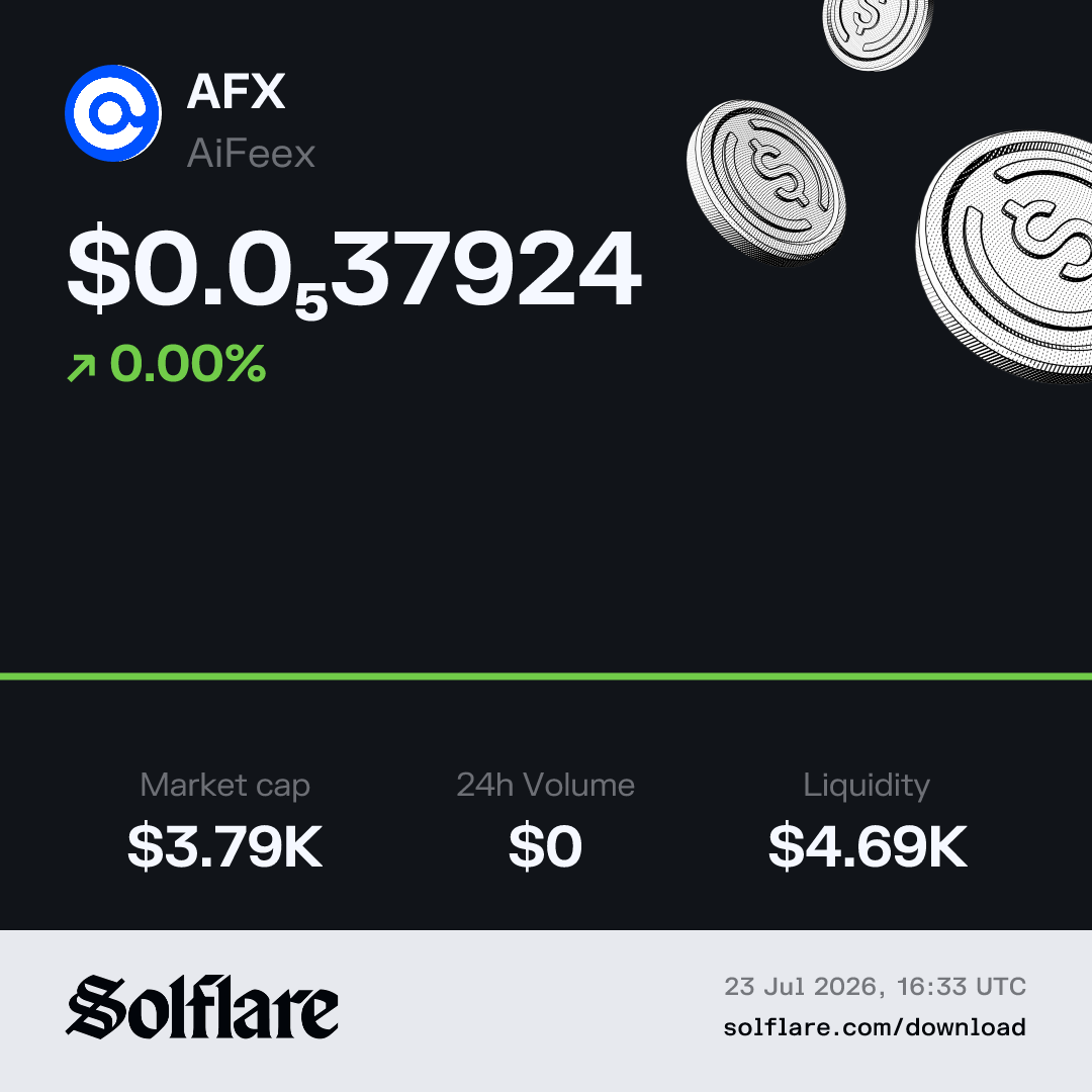 AFX Price USD | Live AiFeex Chart & Market Data | Solflare