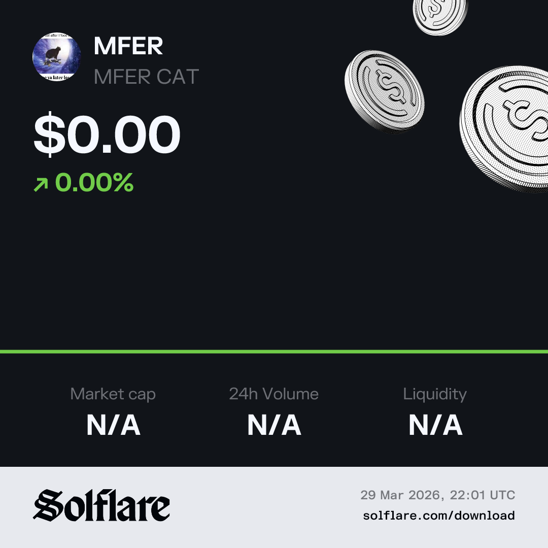 MFER CAT (MFER) Live Price, Chart & Market Cap | Solflare