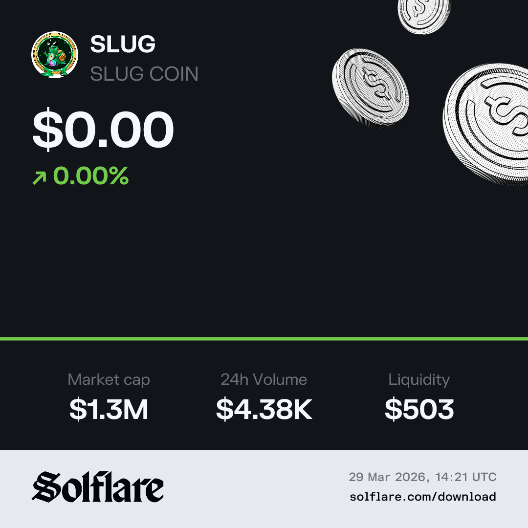 Slug Coin Machine SLUG COIN (SLUG) Live Price, Chart & Market Cap | Solflare