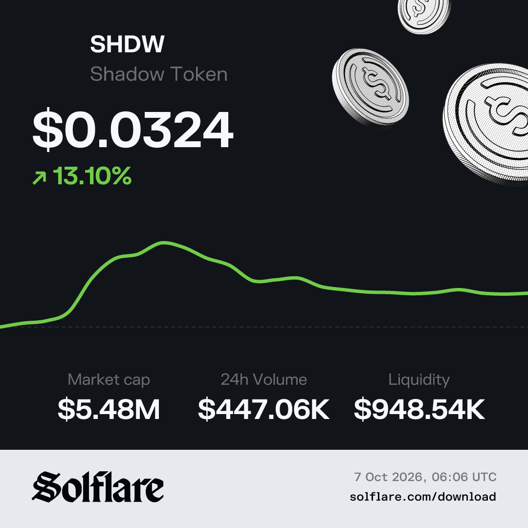 Shadow Coin Shadow Token Price Today | SHDW Live Chart, Market Cap & News | Solflare