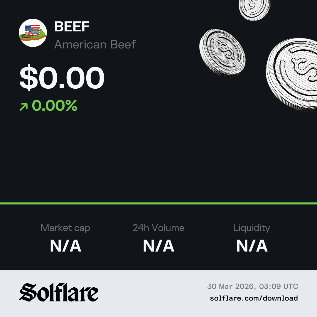 American Beef Price Today | BEEF Live Chart, Market Cap & News | Solflare